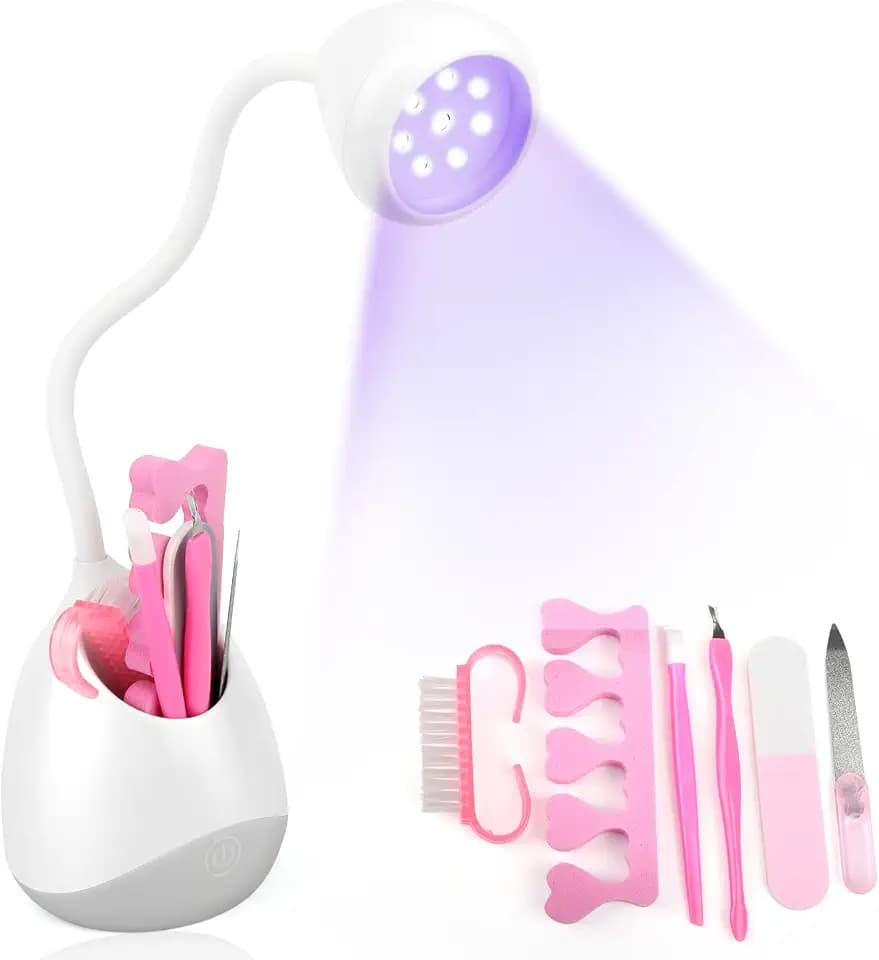 LIONVISON UV-Nagellampe, 36W Mini-Nageltrockner, Schnell Trocknend für Nagellack, 360 ° Drehbar LED-Gel-Nagellampe, Lichthärtungslampe mit Aufbewahrung von Nagelzubehör für die Nagelstudio-Maniküre