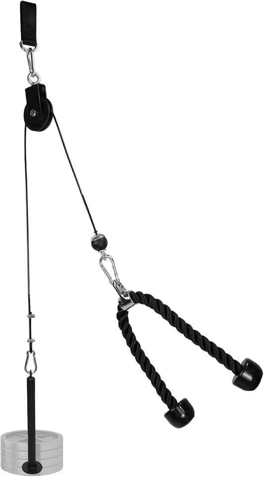 QWORK® seilzug Fitness, Fitness armtrainer kabelzug, kabelzug Pulley Fitness, krafttraining zuhause, fitnessgeräte für zuhause