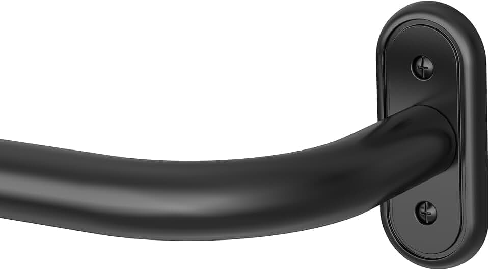 Curtain Rod 36-152 Inch, Black Heavy Duty Curtain Rods for Windows