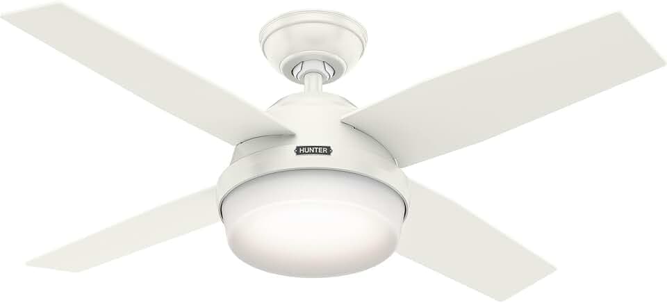 Hunter Dempsey, Indoor, Ceiling Fan, Modern, 4 Blades, 44 inch, Fresh White