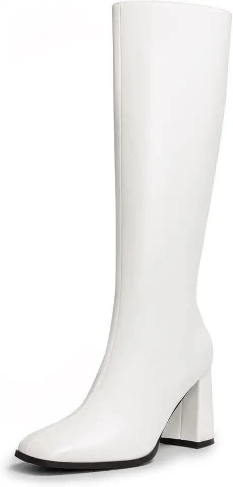 DREAM PAIRS Women's Knee High Square Toe Heel Boots