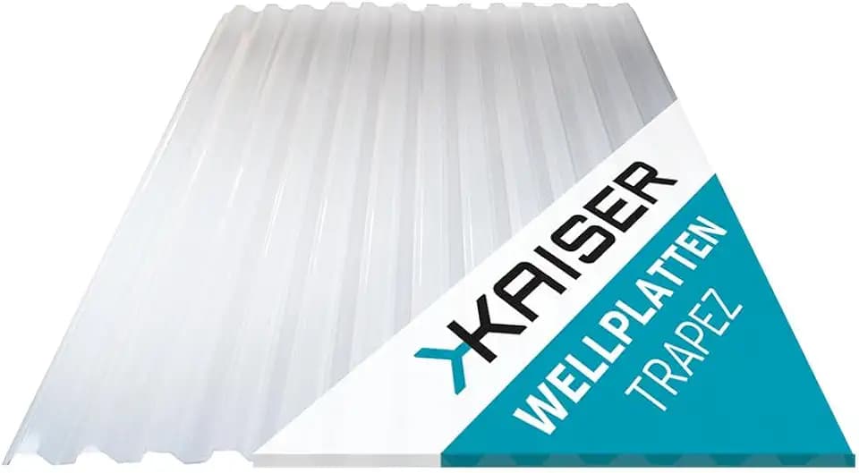 Kaiser plastic® Wellplatte Trapez glatt und klar | 90 x 250 cm| Trapez 76/18-1mm Stärke | Made in Germany | 10 Stück