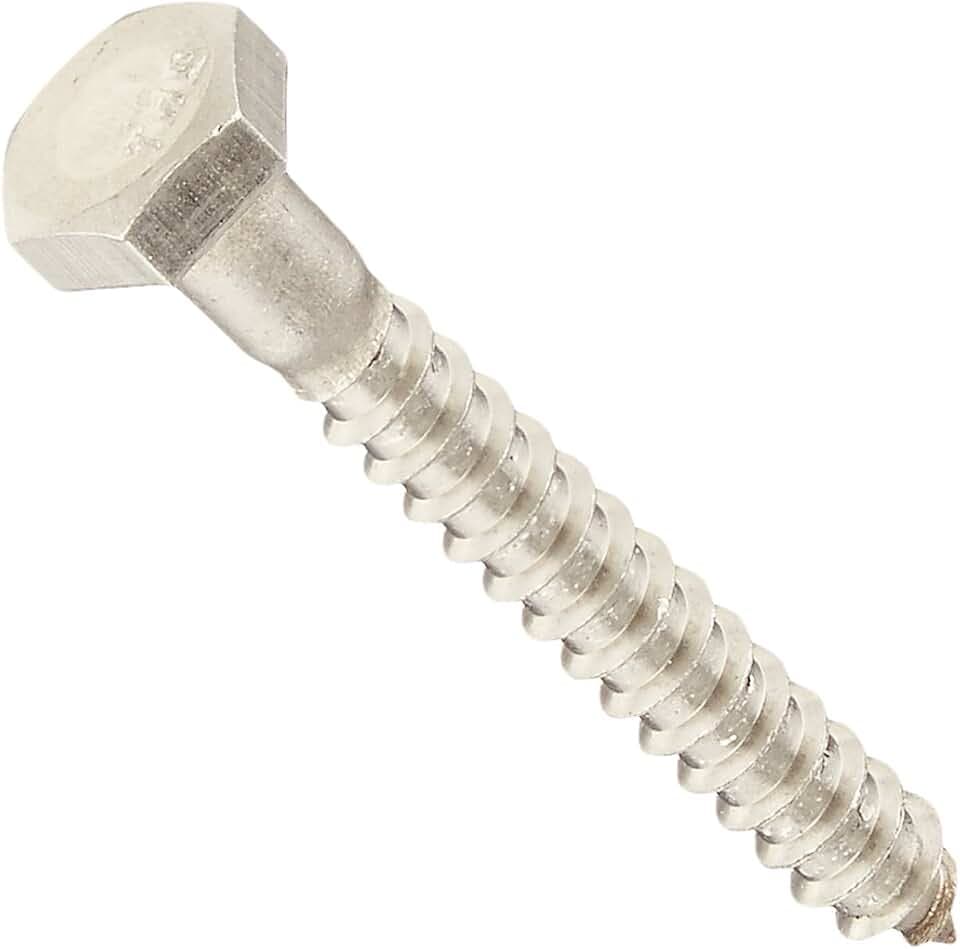 Hillman 832008 1/4 x 2-Inch Stainless Steel Hex Lag Screws, 50-Pack