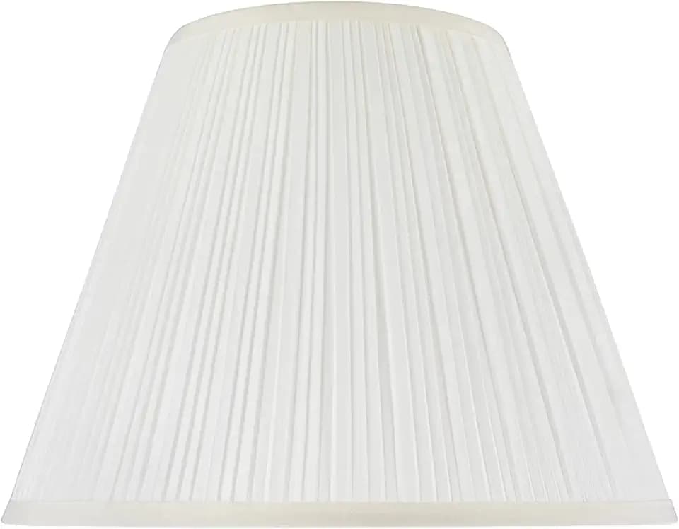 Aspen Creative 33026A, Transitional Pleated Empire Shape Spider Construction Lamp Shade in Rice White, 14" wide (7" x 14" x 11")