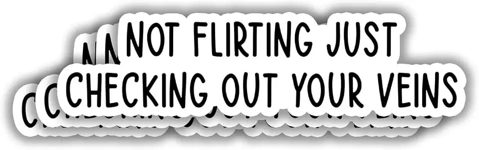 (3pcs) Not Flirting Just Checking Out Your Vein Sticker Nurse Sticker Gifts Nursing Accessories Funny Nurse Stickers for Water Bottles, Medical Stickers Nurse Accessories for Work Nurses Day - 3x0.8