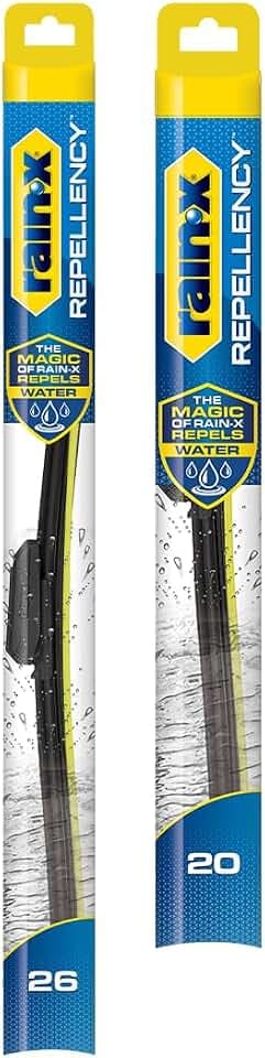 Rain-X 810352 Repellency Water Repellent Wiper Blades, 26" & 20" Windshield Wipers, All Weather Streak-Free for Enhanced Visibility w/Water Repellency Formula [Amazon Exclusive]