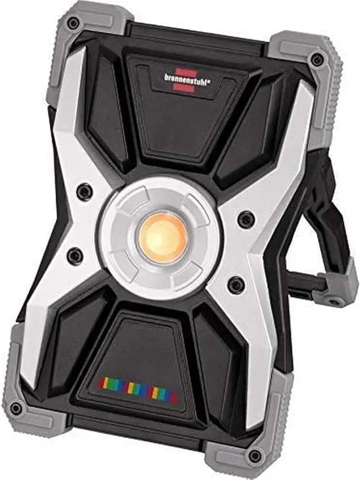 Brennenstuhl Akku LED Arbeitsstrahler RUFUS 15CRI 96 (2700lm, IP65, wählbare Lichtfarbe, Baustrahler mit Powerbank-Funktion, inkl. Ladekabel)