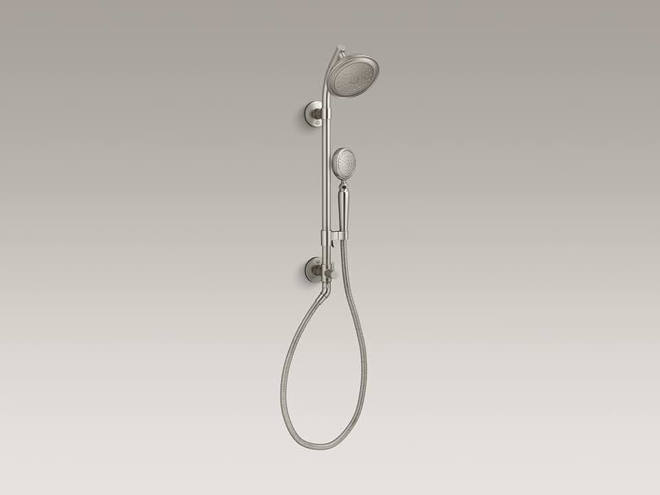 KOHLER 76472-Y-BN Artifacts Hydrorail-S Shower Column Kit With Artifacts 2.5 Gpm Showerhead And Handshower, Vibrant Brushed Nickel