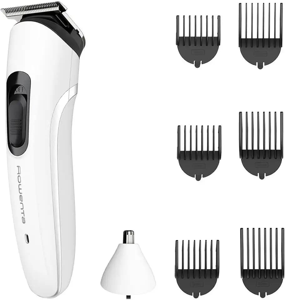 Rowenta Trim & Style 8-in-1 Multizubehör für Herren, selbstschärfende Edelstahlklingen, 6 feste Kämme, Nasen- und Ohrenaufsatz, TN8934E0