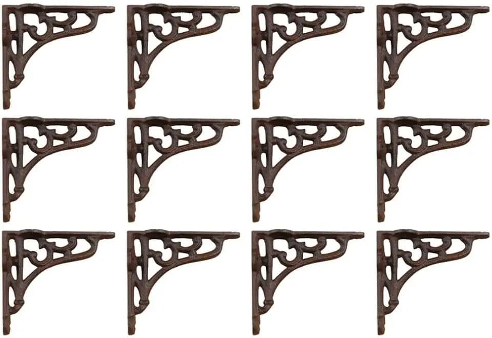 Antique Style Shelf Brace Wall Bracket Cast Iron Brackets Small 3 5/8" X 4 1/8" (12)