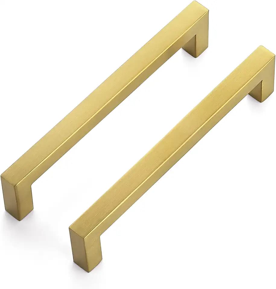 Ravinte Gold Cabinet Handles Square Cabinet Pulls, 6-1/4 Inch CC, 30 Pack