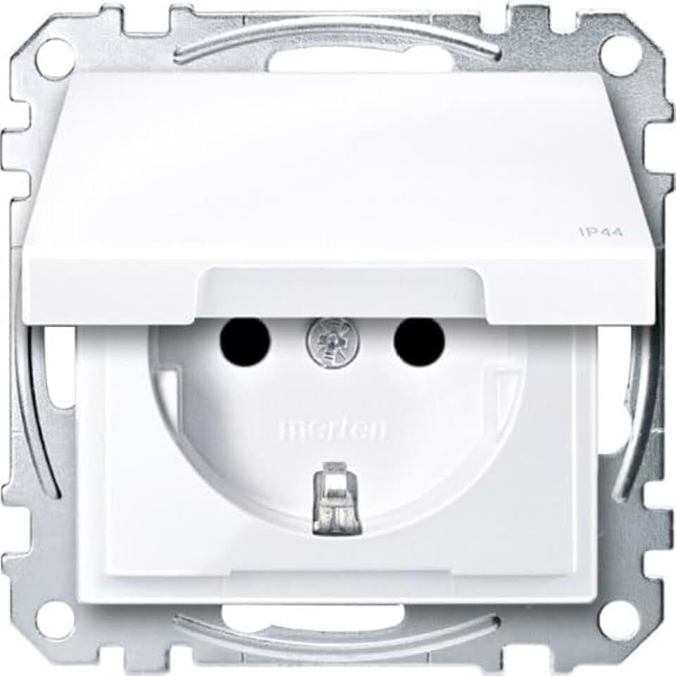 Schneider Electric Merten Schuko-Steckdose mit Klappdeckel, MEG2414-0325