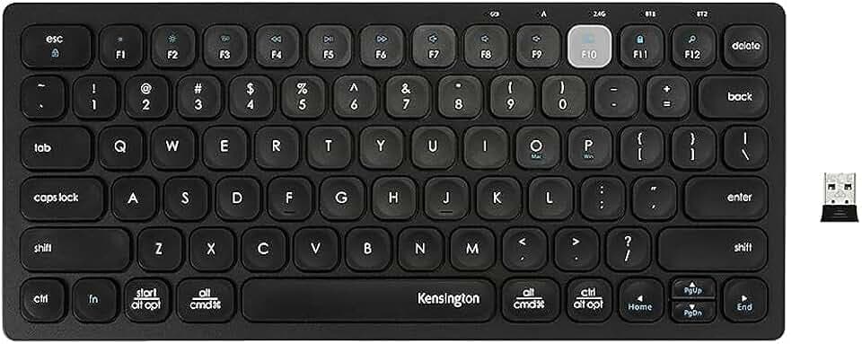 Kensington Multi-Device Dual Wireless Compact Keyboard - Black (K75502US)
