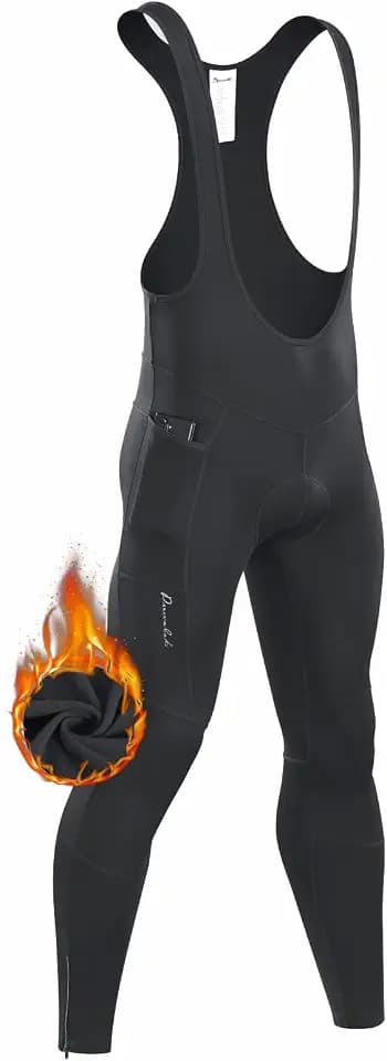 Przewalski Men's Thermal Cycling Bib Pants 4D Padded Tights with Pockets