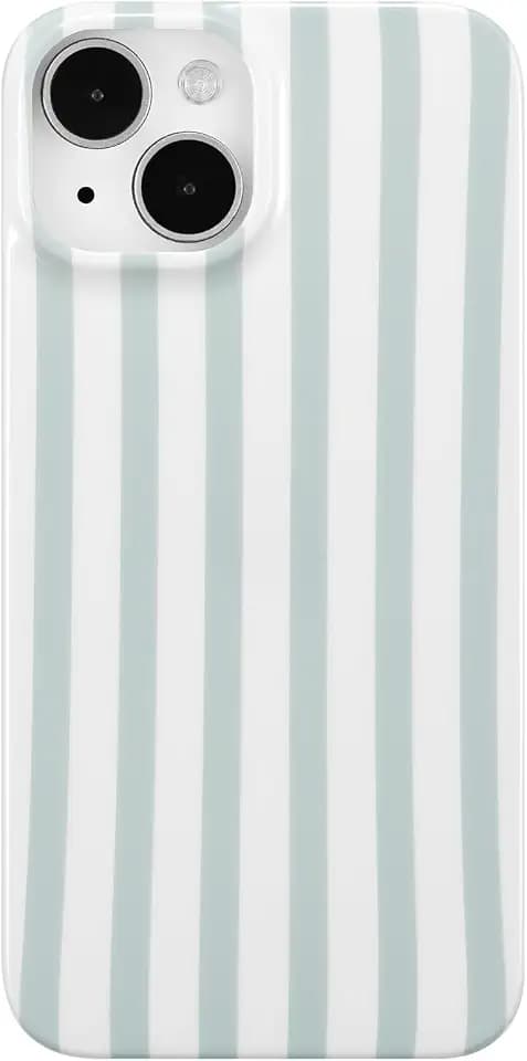 ZTOFERA Cute Vertical Striped Case for iPhone 13/14,Blue&White