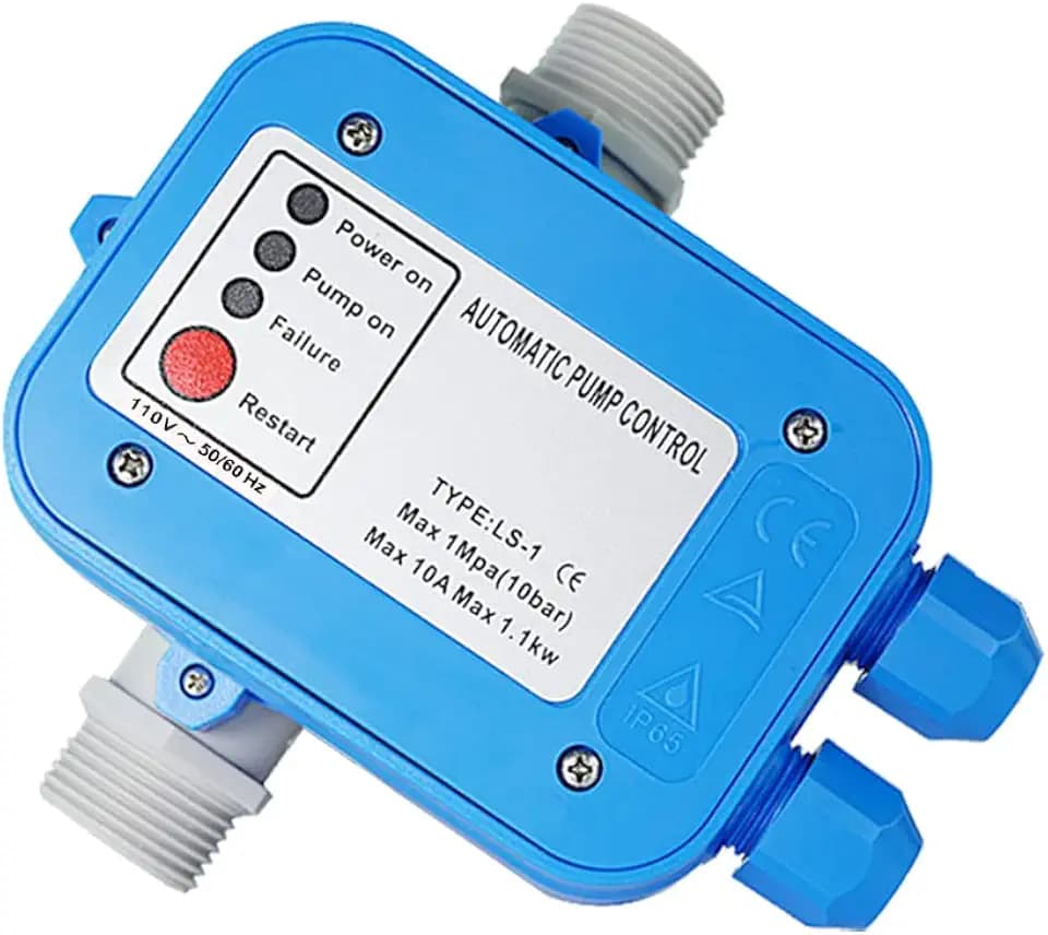 Industrial Blue Gray Water Pressure Booster Pump, Auto Restart & Stop, 110V, Home Water Pressure Booster Pump