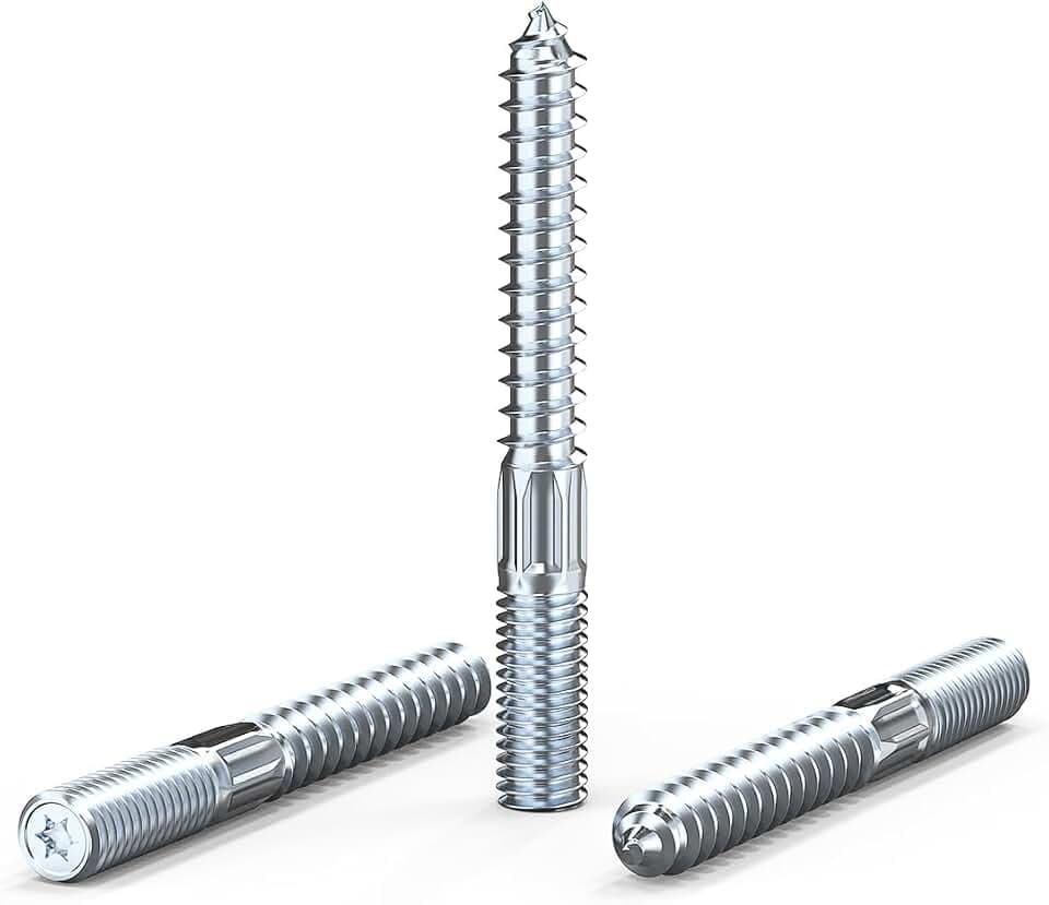 ORTAVA 5 Stück Stockschrauben, M10×80mm Doppelgewindeschrauben Torx TX25