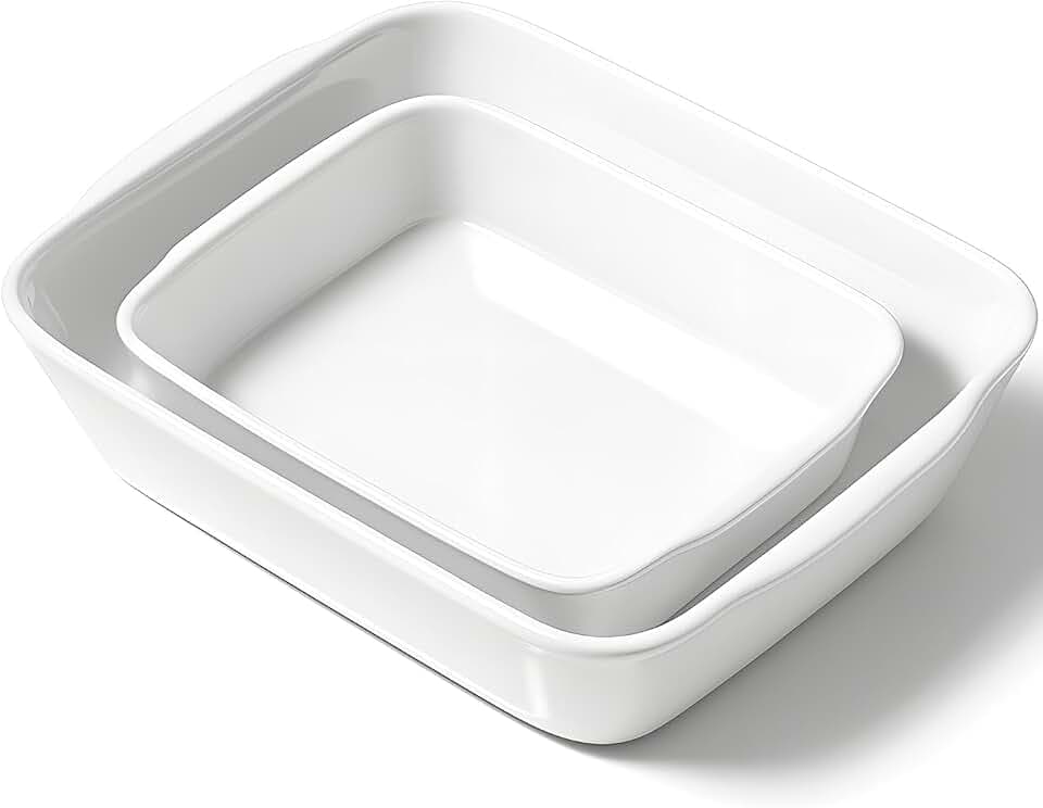 HOMBENE Casserole Dish,Ceramic Baking Pan, Ceramic Baking Dish, Bakeware for Baking, Kitchen Decor, Microwave Oven Safe,Kitchen Decor (1.2QT/3QT)