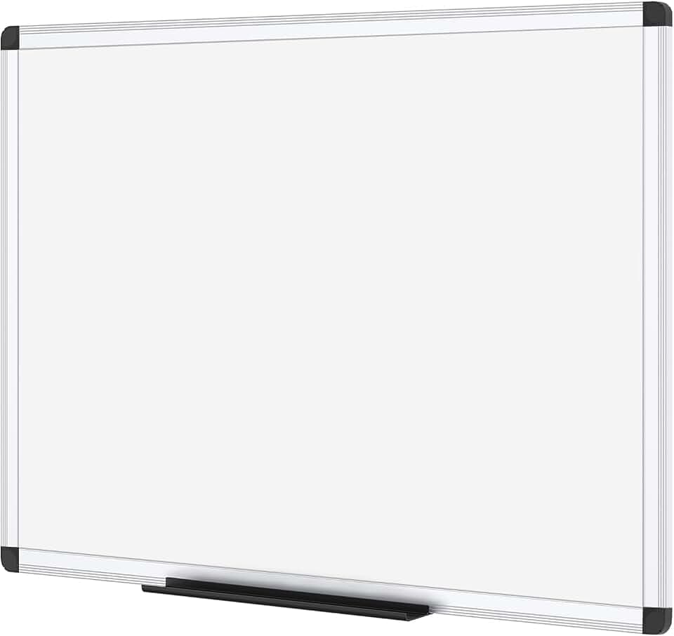 VIZ-PRO Magnetisches Whiteboard 120x90 cm, Trocken Abwischbar, Wandmontage