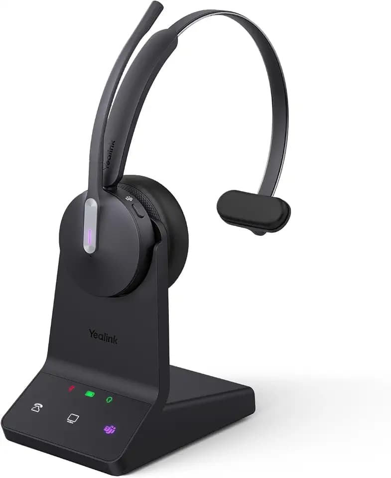 Yealink WH64 Mono DECT & Bluetooth Wireless Headset for Phone PC Cellphone