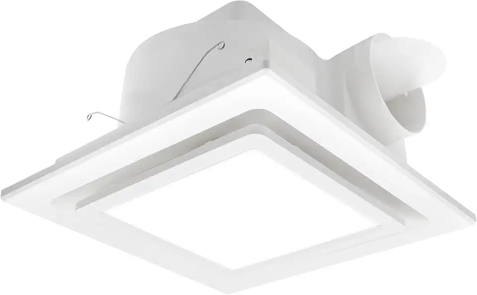 Bathroom Exhaust Fan with Light, 117 CFM & 0.7 Sones, 6000K 12W LED