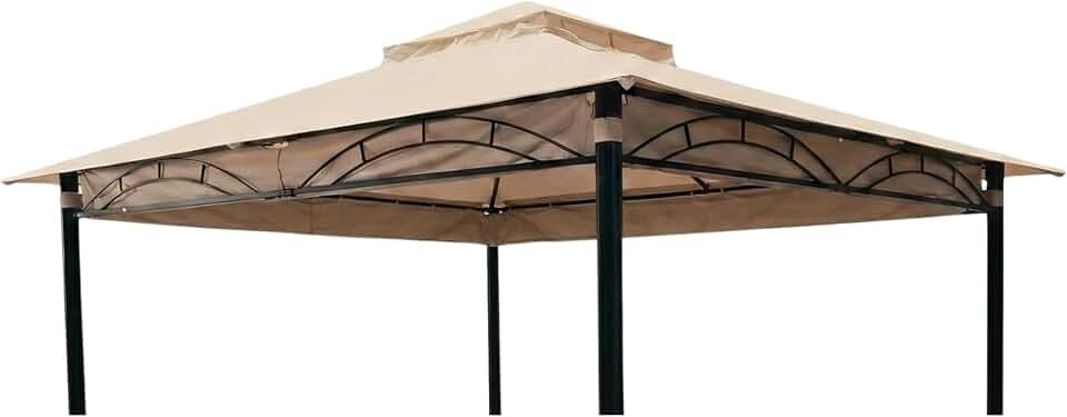Garden Winds Reinforced RipLock 350 Replacement Canopy Top Cover Compatible with Warm Springs Palm Springs 9' x 11 'Gazebo Models GAZ/1-8, PS/GAZ-9 - Beige