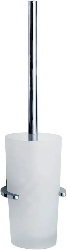 Smedbo WC-Bürsten-Wandhalterung, poliertes Chrom, LK333, Dachboden-Glasbehälter, silber, 10,8 x 11 x 41 cm