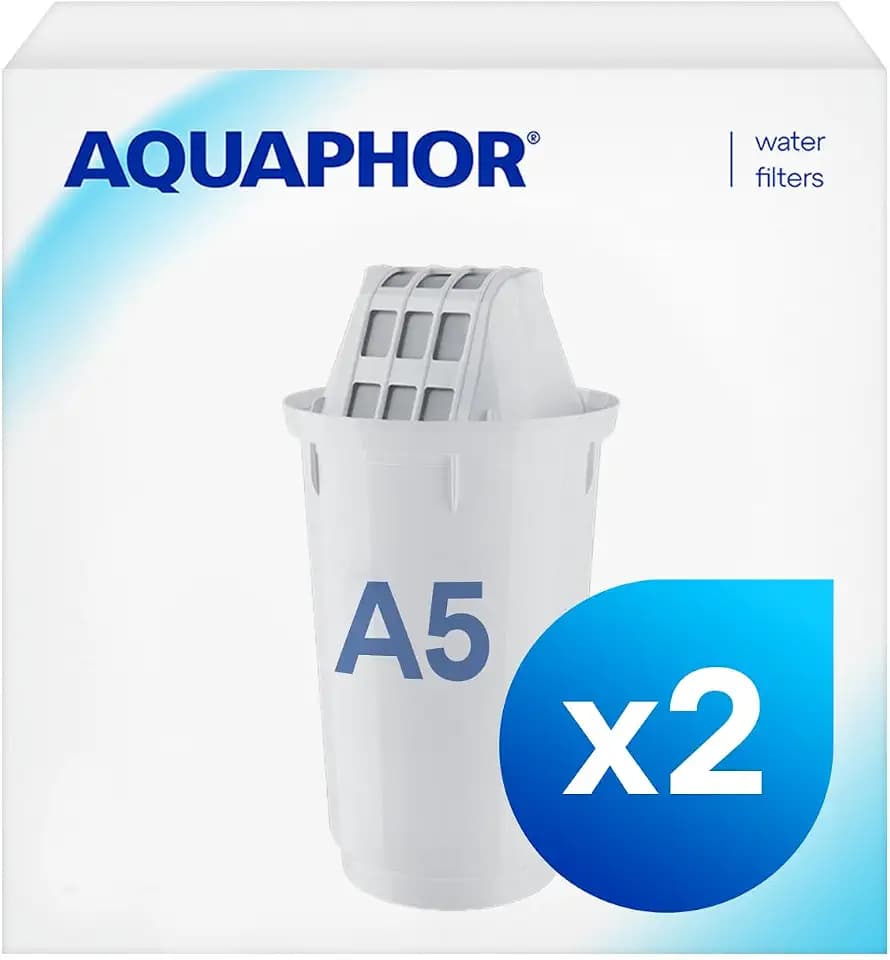 AQUAPHOR Filterkartusche A5 Pack 2 I Filtert Kalk & Chlor sowie Schwermetalle & andere Stoffe I 350l klares Wasser I Mit AQUALEN Technologie I Für besseres Essen & Trinken I Schont Küchengeräte