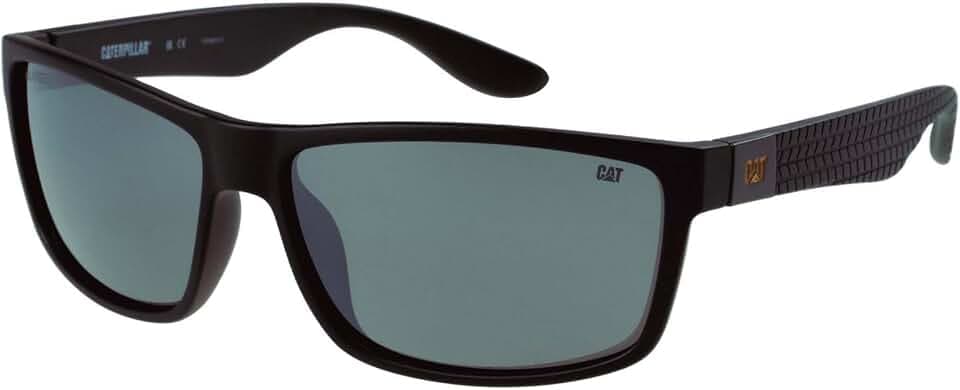 CAT CTS-8018 Polarisierte Sportliche Sonnenbrille für Herren, mattschwarz/silberfarben, verspiegelt