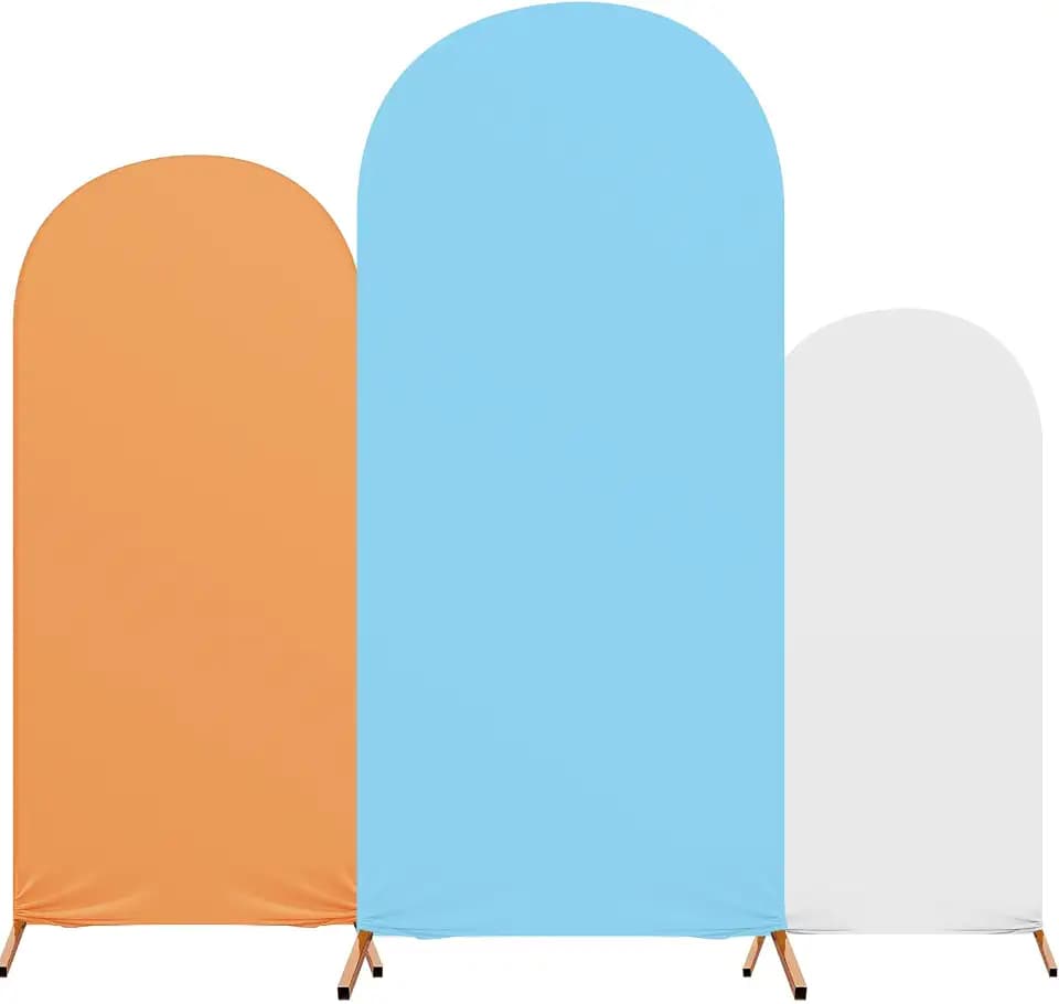 Tingjoo 3 Pack Arch Cover Spandex Fitted Orange,Blue,White