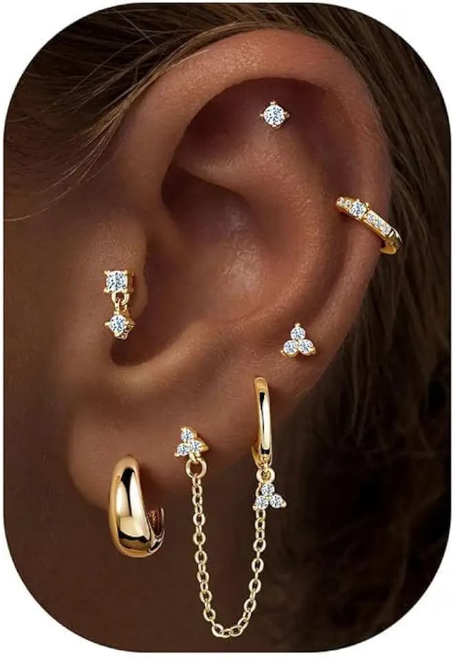 Turandoss 6 Pairs Gold Earring for Women