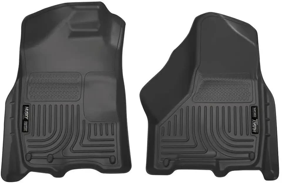 Husky Liners Weatherbeater Floor Mats | Fits 2009-2024 Ram 1500 Crew Cab (19-24 Classic Body, Will NOT Fit New Body Style) 10-18 Ram 2500/3500, Crew, Mega Cab | Front Row, 2-pc Black - 18001