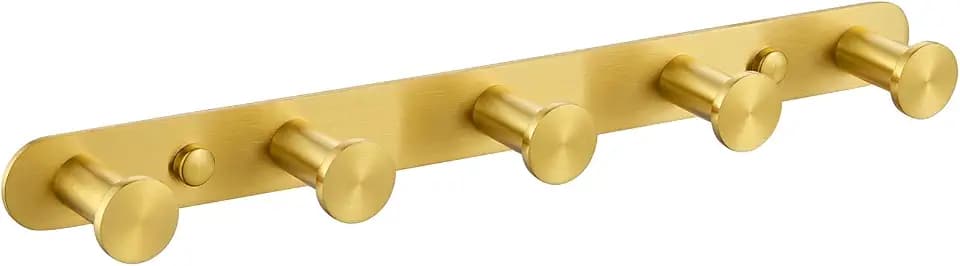 Angle Simple Handtuchhakenleiste Gebürstetes Gold, Winkel Einfach SUS304 Edelstahl Badezimmer Hakenleiste 5 Haken, Utility Kitchen Towel Holder, Wandhalterung