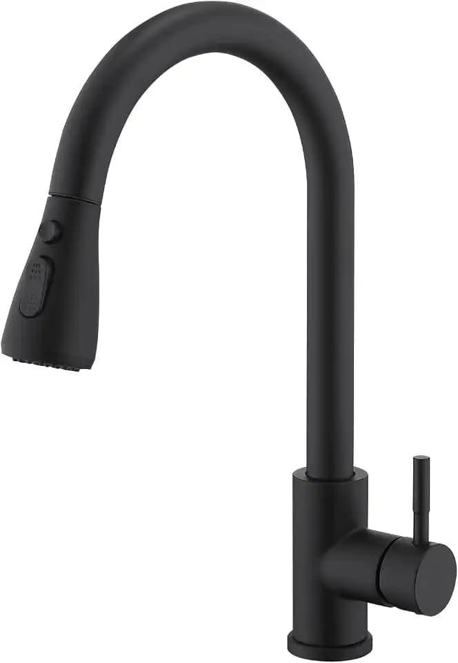 HOMELODY Wasserhahn Küche Schwarz mit Ausziehbrause