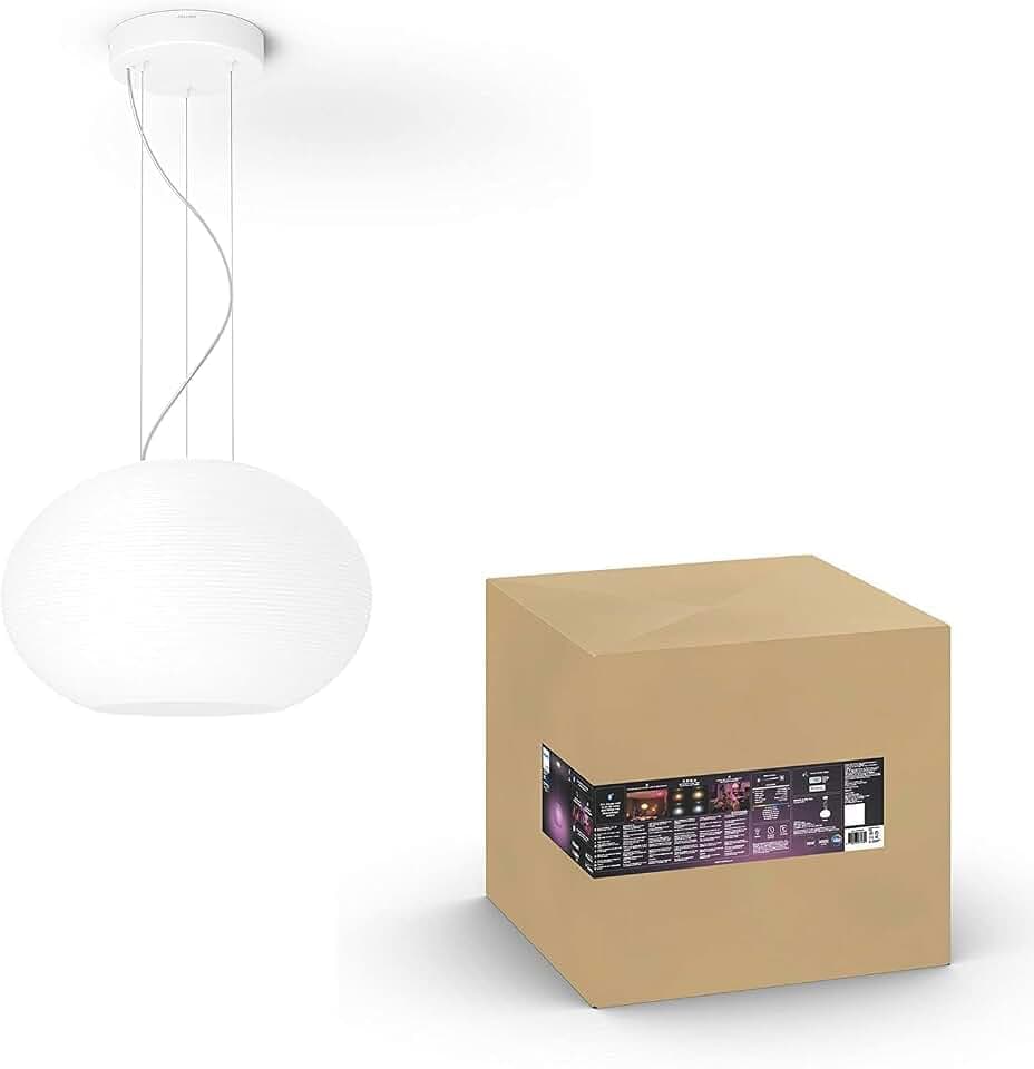 Philips Hue Flourish Pendelleuchte, Weiß | White & Color Ambiance, 16 Mio. Farben, Dimmbar, App-steuerbar, Kompatibel mit Amazon Alexa, Smart Home