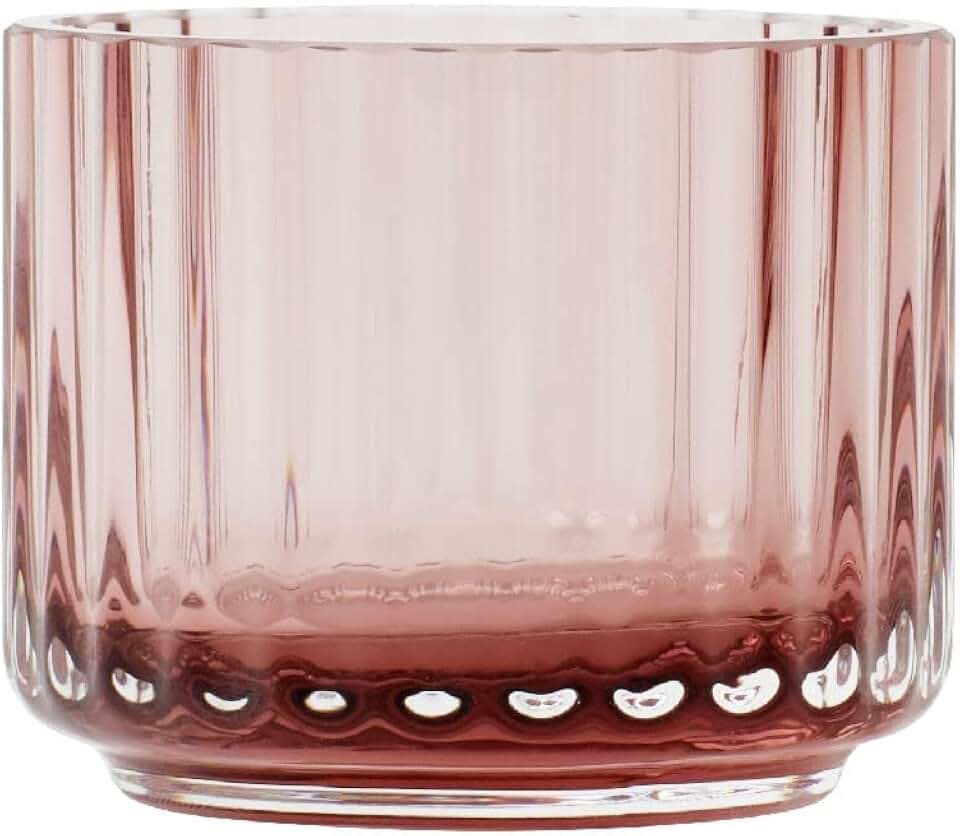 Lyngby Porcelæn Teelichthalter Ø6.7 cm Lyngby aus mundgeblasenen Glas, rot