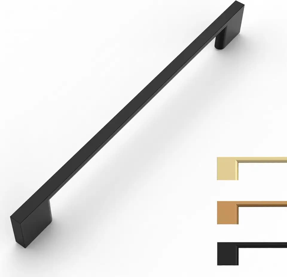 9BUILD 10 Pack Matte Black Cabinet Pulls 7.5 Inch Black Kitchen Cabinet Handles, Cabinet Hardware for Cupboard Drawer Pulls