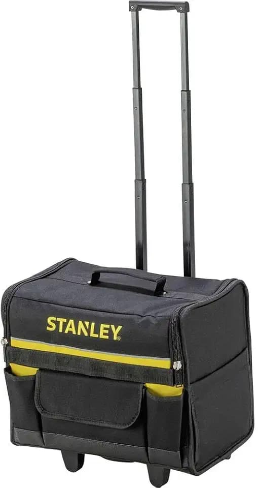 STANLEY Werkzeugkoffer (mit Rollen, 44,5 x 25,5 x 42 cm, wasserfester Kunststoffboden, Trolley aus strapazierfähigem und robustem 600 x 600 Denier Nylon, viele Verstaumöglichkeiten) 1-97-515