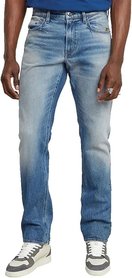 G-STAR Herren Jeans MOSA Straight High Waist - Straight Fit - Blau Grau