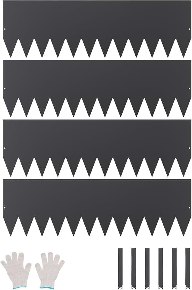 VEVOR Steel Landscape Edging, 4 Packs 40 x 12 in Rust-Resistant Metal Landscape Edging, Bendable Garden Edging Border, Heavy Duty Lawn Edging, Easy-to-Install, Flower Bed Yard Pathway Divider Black