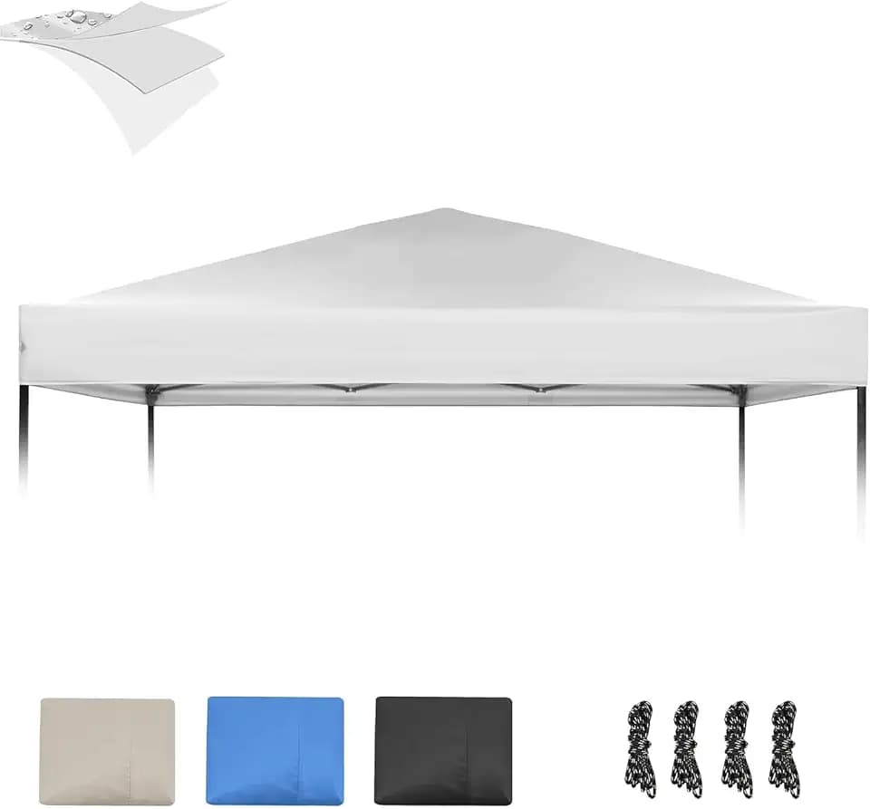 10x10 Canopy Replacement Top, Waterproof Pop Up Cover(Top Only)(Light Grey)
