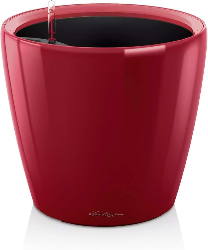 Lechuza-Gefäß mit Bewässerung Classico Premium LS 28 scarletrot Hochglanz