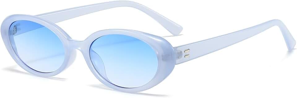 Breaksun Retro Oval Sunglasses for Women Men Fashion Small Oval Sunglasses 90s Vintage Shades