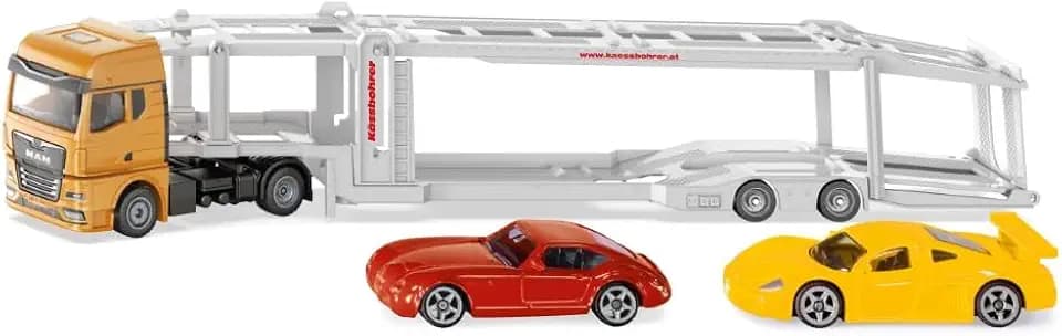 Siku 3944 MAN Autotransporter, 1:50, Metall/Kunststoff, Gelb/Silber