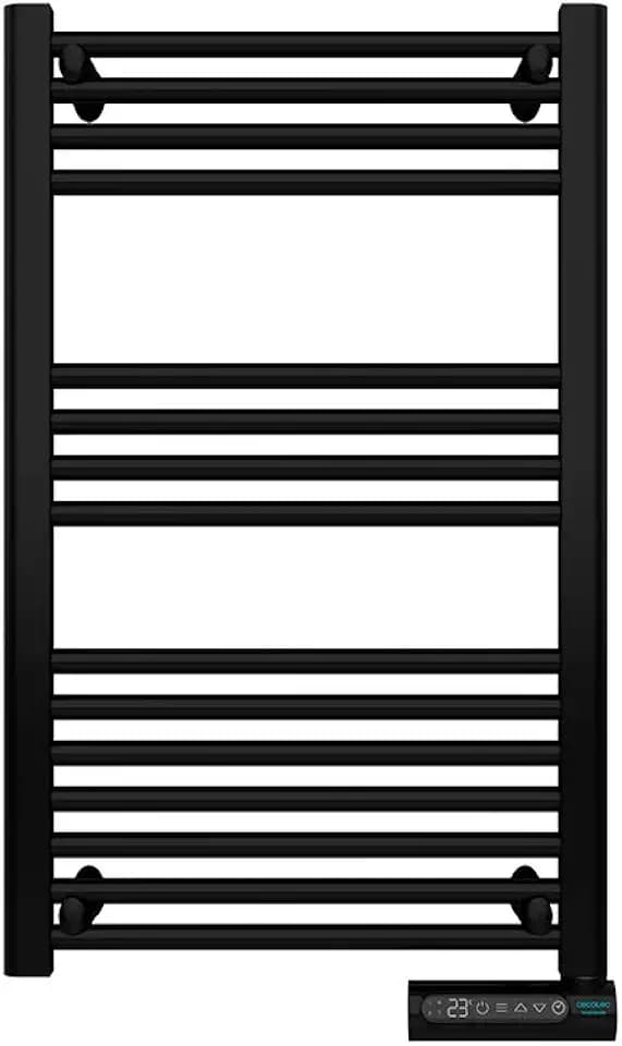 Cecotec Elektrischer Badheizkörper Ready Warm 9100 Smart Towel Black. 500 W, LED-Anzeige, Touch Control, Wochenprogrammierer, 3 Modi, wählbare Temperatur und maximale Sicherheit mit IP24
