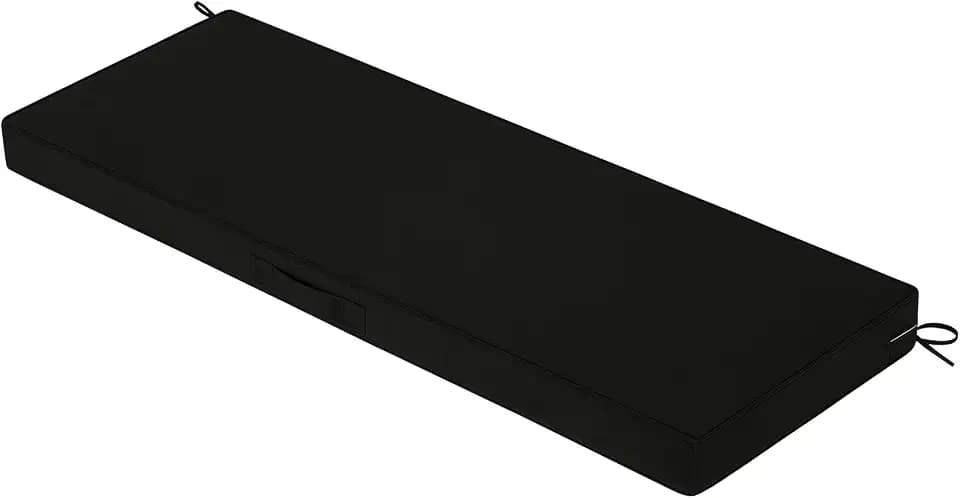 Outdoor Bench Cushion - 59" x 18" x 3" Bench Cushions for Outdoor Furniture, Non-Slip Outdoor Swing Cushions with Removable Cover, Patio Bench Cushion for Backyard Porch Settee (Black)