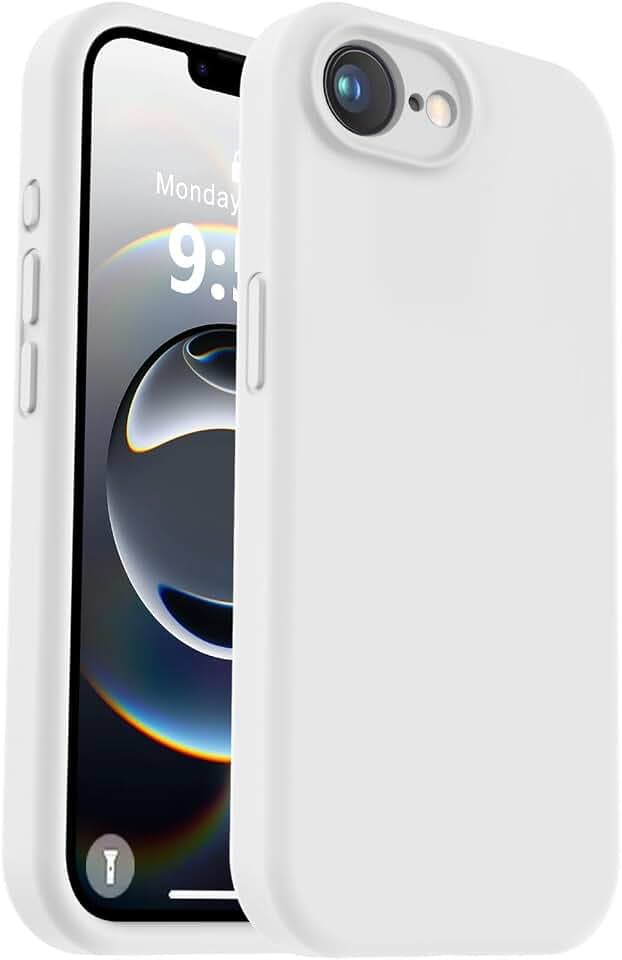 Vooii Compatible with iPhone 17e Case and for iPhone 16e Case, Liquid Silicone Upgrade [Camera Protection] [Soft Anti-Scratch Microfiber Lining] Shockproof Phone Case for iPhone 17e/16e 6.1" - White