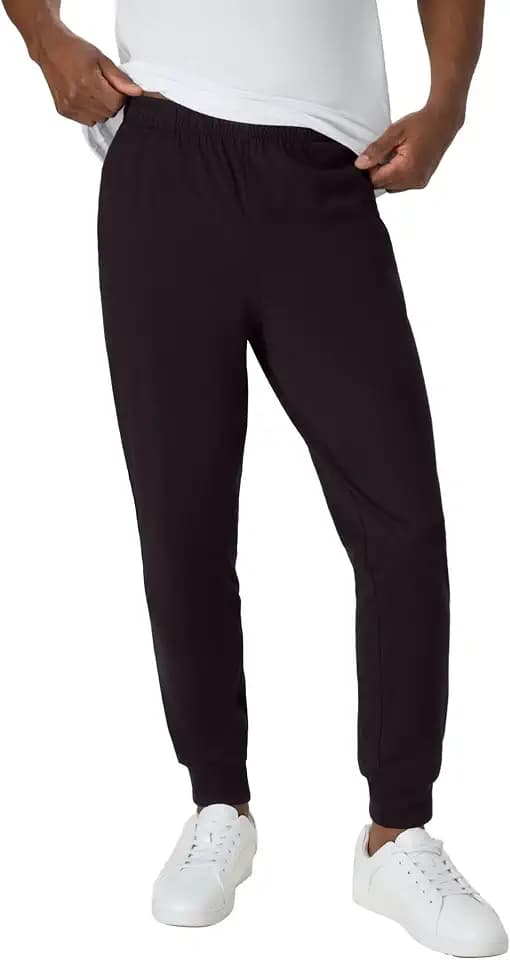 Hanes Men's Lightweight Cotton Jersey Cuffed Jogger Sweatpants with Drawstring and Pockets - 30.5"