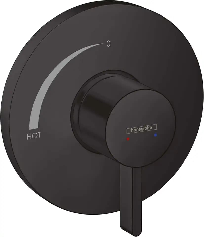 hansgrohe Ecostat S Modern Pressure Balance Shower Valve Trim in Matte Black, 15739671