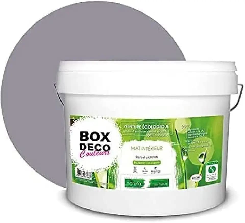 BOX DECO COULEURS Natura Wandfarbe, natürlich, ökologisch, matt, für den Innenbereich, 10 l/130 m², Feigenviolett